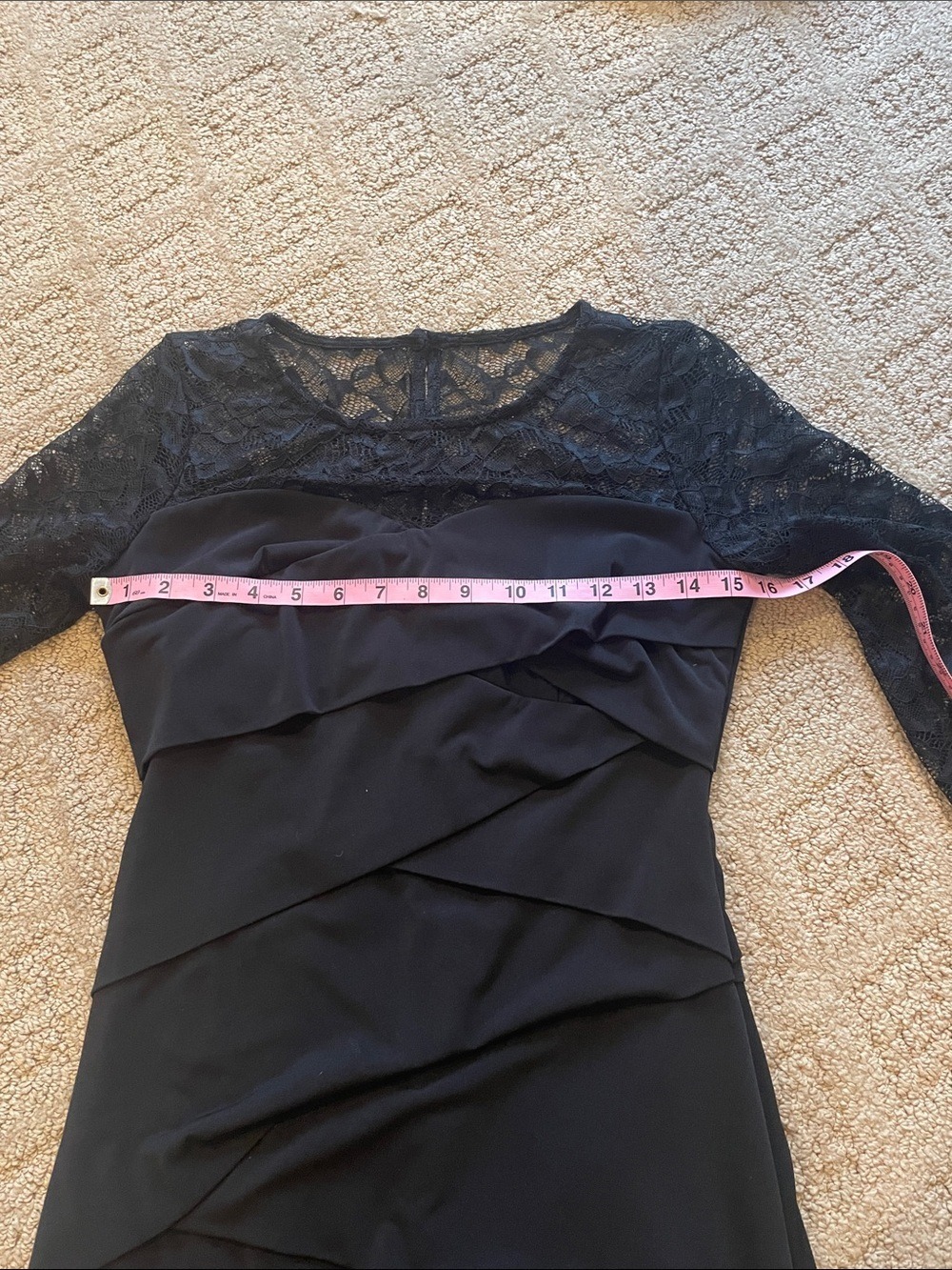 White House Black Market Black Lace Long-Sleeve Layered Dress - Picture 10 of 10